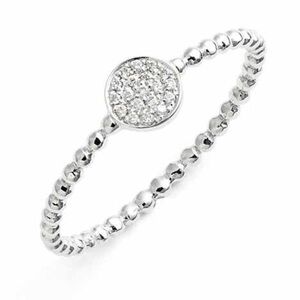 Bon Levy 18k white gold pave diamond ring size 6